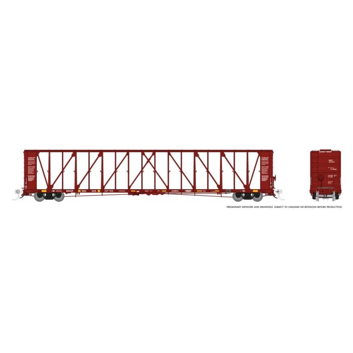 Rapido 174009-2 HO NSC Centerbeam Flatcar, BNSF Railway, Maroon Scheme, 2005+, BNSF 563371