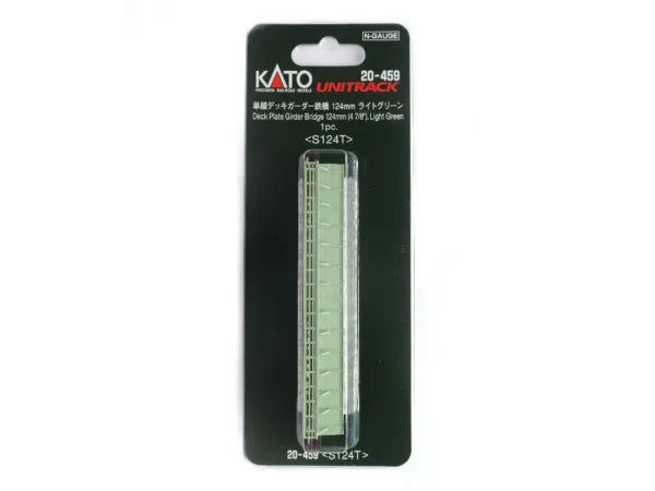 KATO 20-459 N, Unitrack, Deck Girder Bridge, 4 7/8, 124mm, Light Green