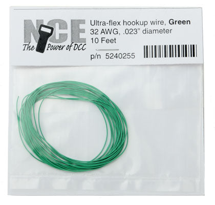 NCE 5240255 32 AWG Ultra Flex Wire, 10 Feet, Green