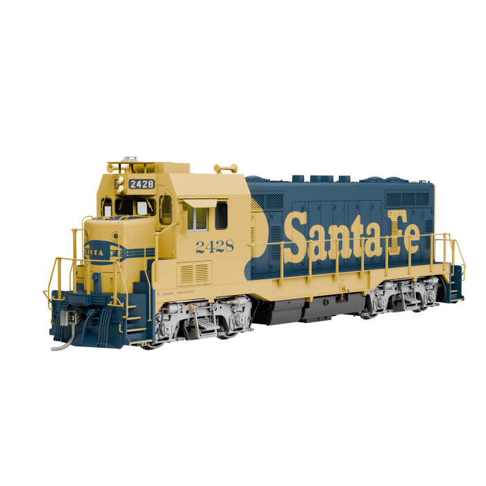 Rapido 70103 HO, CF7, DCC READY, Cleburne Shops, Square Cab, Santa Fe, Yellow Warbonnet, 1977+, ATSF 2465