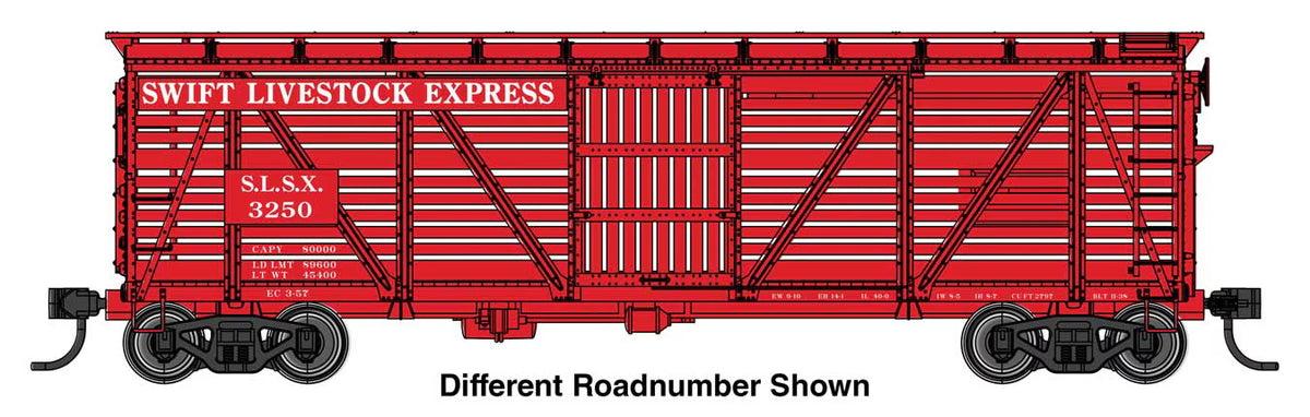 Walthers Mainline 910-41518 HO, 40' Wood Stock Car, SLSX 3328
