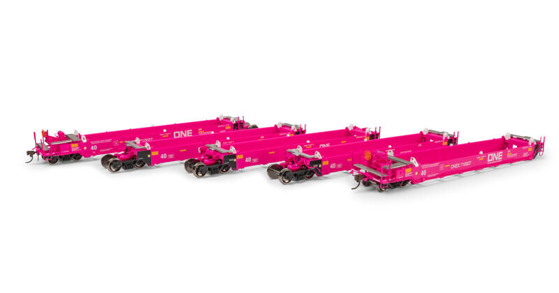Athearn 3013 HO, MAXI I Well Car Late, 5-unit set, ONE 710027