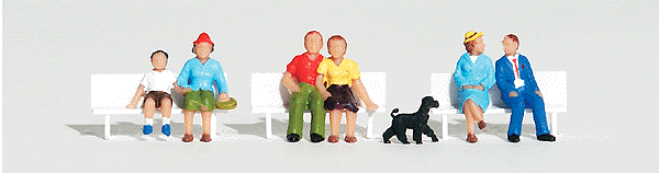 Woodland Scenics 1834 HO, Sitting and Waiting, 7 Pieces