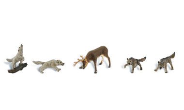 Woodland Scenics 1942 HO, Wildlife Standoff, 5 Pieces