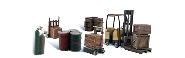 Woodland Scenic Accents 2208 N Loading Dock Details, 6 Pieces