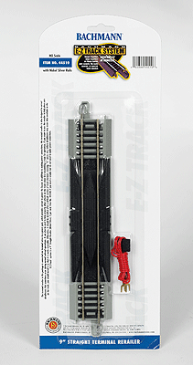 Bachmann 44510 HO Nickel Silver E-Z Track 9" Straight Terminal, With Wire