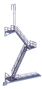 Walthers 933-3736 HO, Modern Fire Escape, Gray Plastic