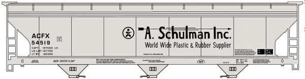 Accurail 81763 HO, ACF 3 - Bay Covered Hopper, ACFX, 54519 - House of Trains