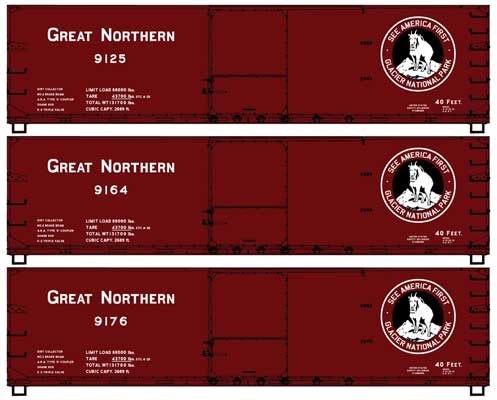 Accurail 8192 HO, 3-Pack, 40' Double Sheath Wood Box Car, GN - House of Trains