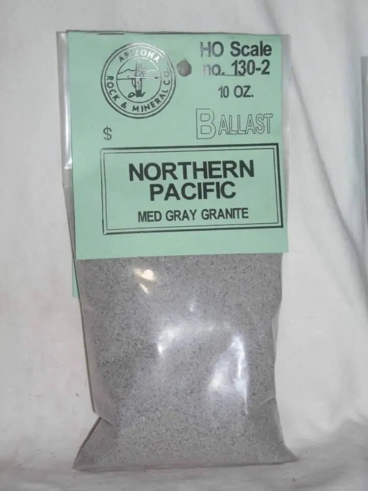Arizona Rock and Mineral Co. 130 - 2 HO Scale Ballast, 12oz. Bag, Northern Pacific Med Gray Granite - House of Trains
