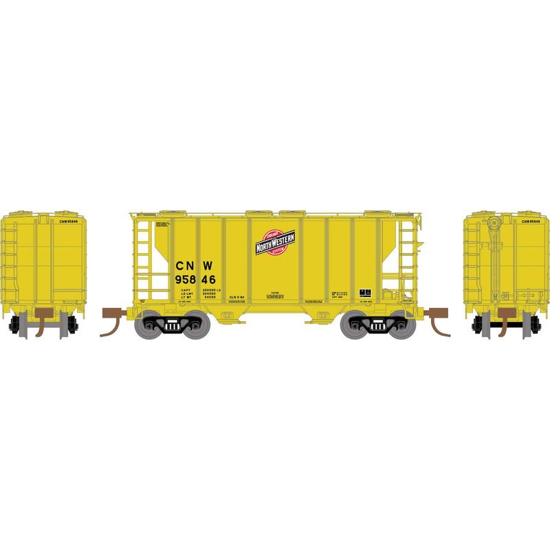Athearn 17247 N, PS 2600 2-Bay Covered Hopper, CNW, 95846 - House of Trains