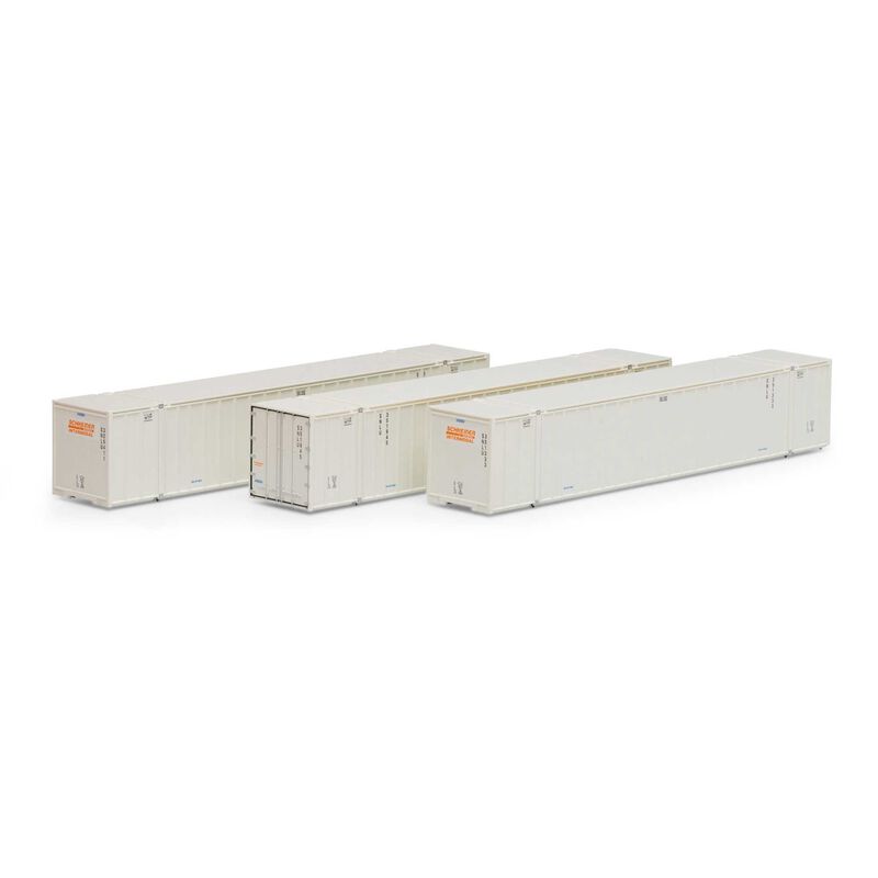 Athearn 17313 N, 53' Stoughton Container, 3 - Pack, Schneider National, SNLU, 351945, 325411, 351333 - House of Trains