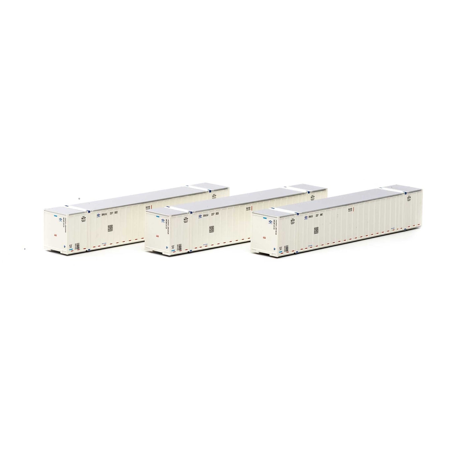 Athearn 17658 N, 53' Stoughton Container, 3-Pack, USA Truck, BNUU - House of Trains