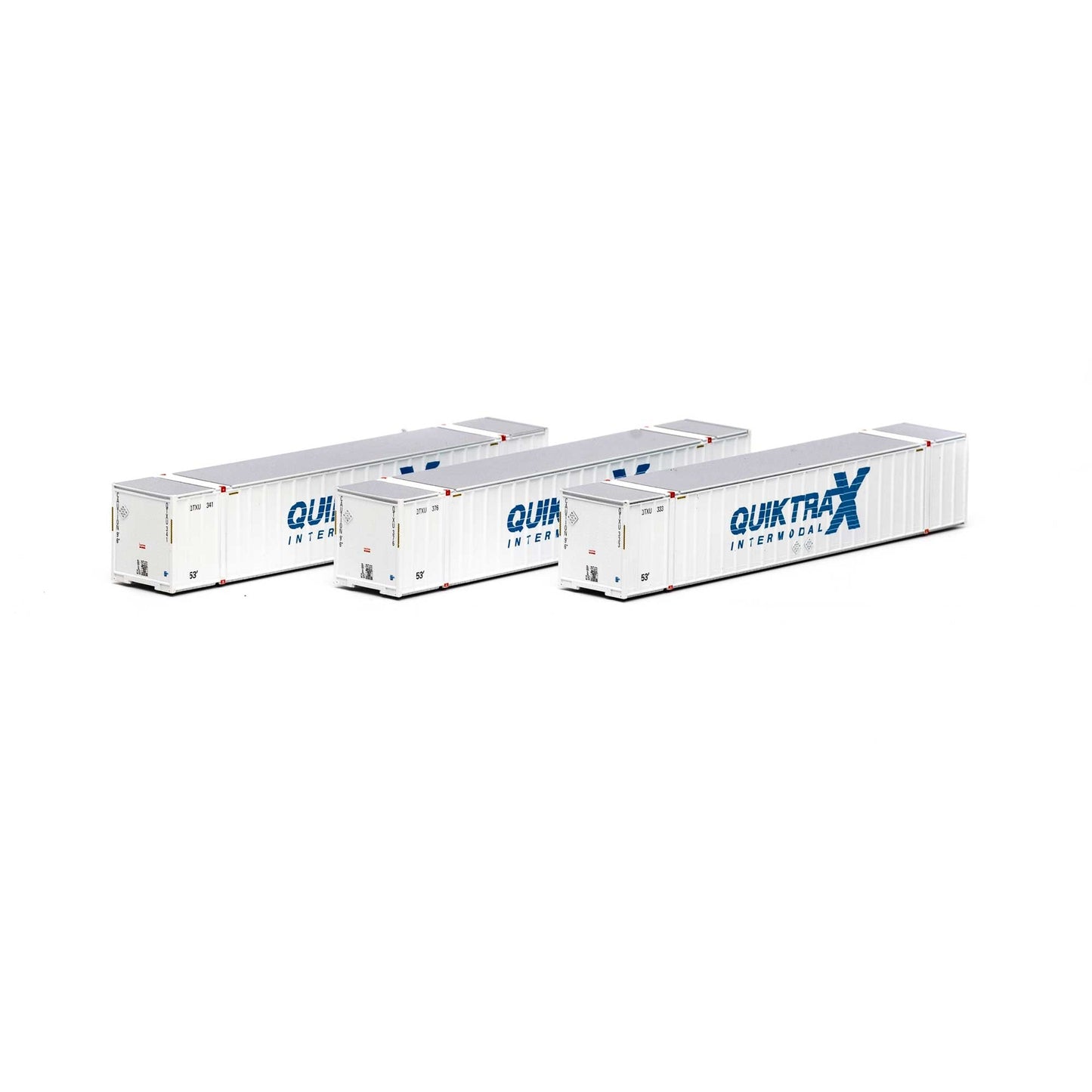 Athearn 17663 N, 53' Stoughton Container, 3 - Pack, Quiktrax, QTXU - House of Trains