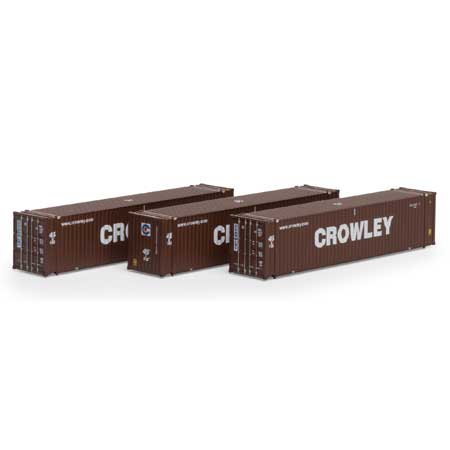 Athearn 17895 N, 45' Container, 3 - Pack, Crowley, CMCU - House of Trains