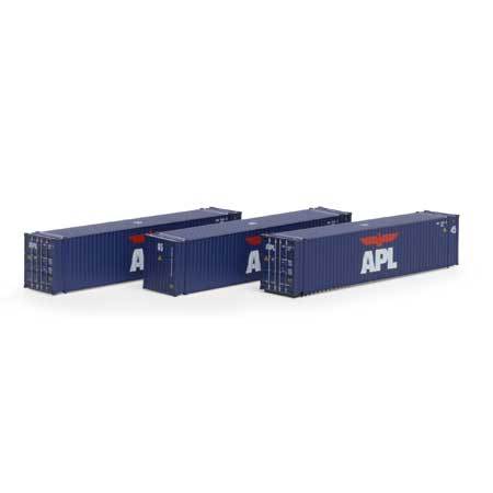 Athearn 17898 N, 45' Container, 3 - Pack, APL, APHU - House of Trains