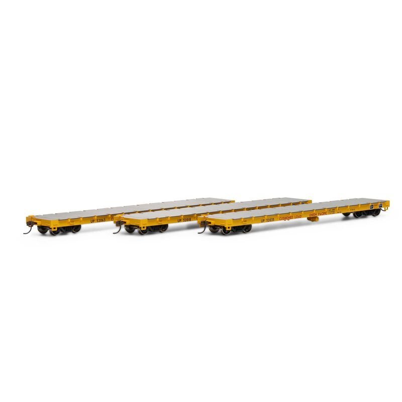 Athearn 98087 HO, 60' Flat Car, 3 - pack, Union Pacific - House of Trains