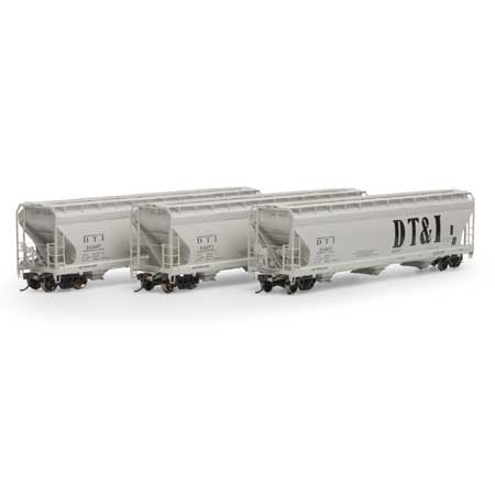 Athearn Genesis 15856 HO, 4600 Covered Hopper, 3 - Pack, Detroit Toledo and Ironton - House of Trains