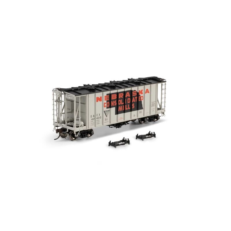 Athearn Genesis 2138 HO, 40' 2600 CF Airslide Covered Hopper, Early, Nebraska Consolidated Mills, 42400 - House of Trains