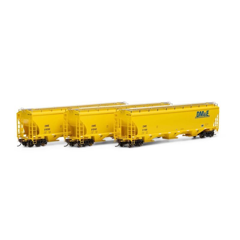 Athearn Genesis 97141 HO, Trinity Covered Hopper, 3 - Pack, Dakota Minnesota and Eastern - House of Trains