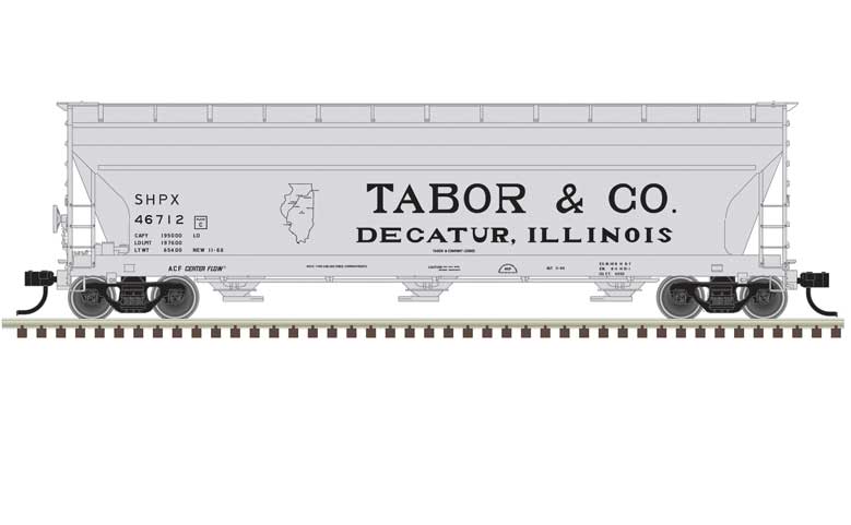 Atlas 20 006 941 HO, ACF 4650, Centerflow, Covered Hopper, Early, Tabor and Company, SHPX, 46726 - House of Trains