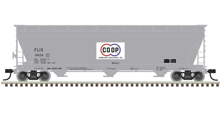 Atlas 20 006 944 HO, ACF 4650, Centerflow, Covered Hopper, Late, Farmland CO - OP, FLIX, 3433 - House of Trains