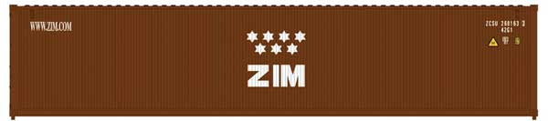 Atlas 50 004 168 N 40' Standard Height Container, ZIM, Set 1, ZCSU, 3 Pieces - House of Trains