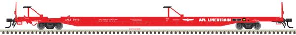 Atlas 50 004 428 N, ACF 89' 4" Flat Car, Mid/End Hitches, APL, Linertrain, APLX, 17068 - House of Trains