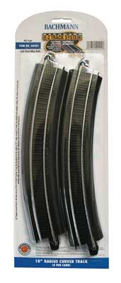 Bachmann 44401 HO, Steel EZ 18" Radius Curve, Black Roadbed - House of Trains