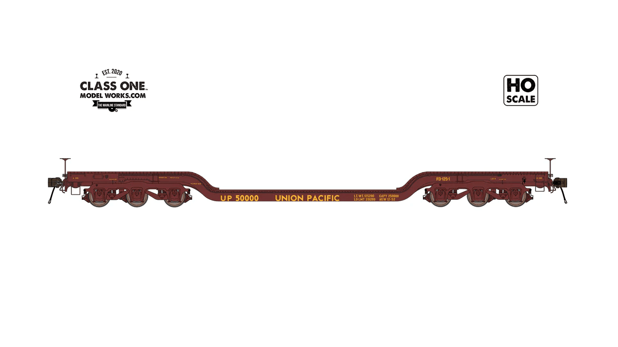Class One Model Works 242 HO, Heavy Duty Flat Car, UP, 50000 - House of Trains