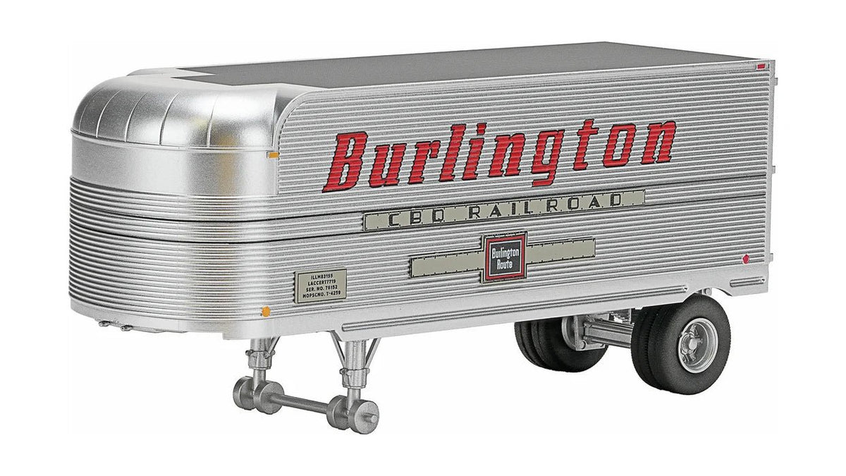 Class One Model Works TR00100 HO, Fruehauf Corrugated Side, 26' Early Trailer, Burlington Route - House of Trains
