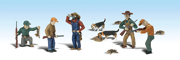 Woodland Scenics 1903 HO, Rabbit Hunt, (11 Pieces)