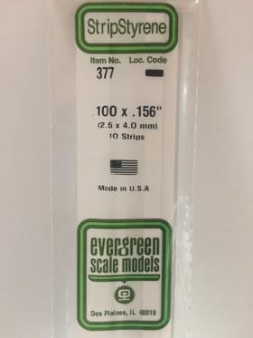 Evergreen 377 Strips, .100" x .156", 2.5 x 4.0 mm, 10 Pieces - House of Trains