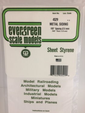 Evergreen 4529 Metal Siding, .080" Spacing x .040 Thick (1 Piece) - House of Trains
