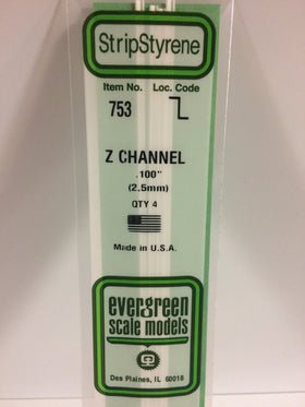 Evergreen 753 Angle, .100", 2.5 mm, 4 Pieces - House of Trains