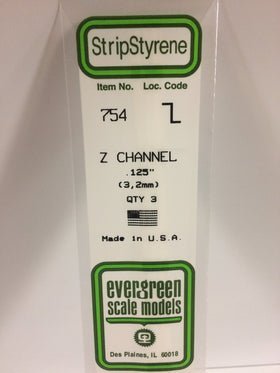 Evergreen 754 Angle, .125", 3.2 mm, 3 Pieces - House of Trains