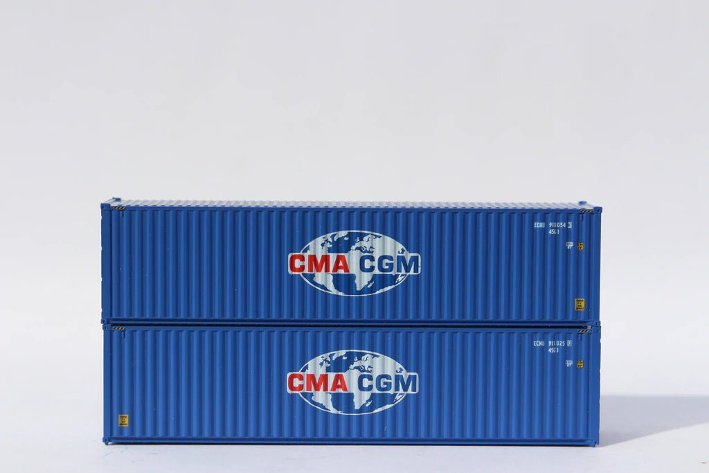Jacksonville Terminal Company 405103 N, 40' High - Cube Container, ECMU Globe Logo, CMA, CGM - House of Trains