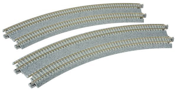 Kato 20 - 183 N 11" - 12 3/8" (282 - 315mm) 45 Degree Superelevated Double Track (2 Pieces) - House of Trains