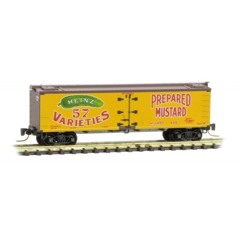 Micro Trains 518 00 630 Z Scale 40' Wood Reefer, Heinz Yellow Series Car 1, HJHCo, 486 - House of Trains