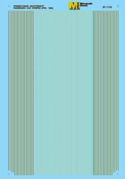 Microscale 87 - 1142 HO, Pennsylvania Heavyweight Passenger Car Stripes, 1912 - 1937 - House of Trains