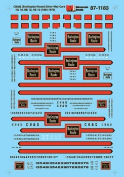 Microscale 87 - 1183 HO, CBQ, Way Cars, Cabooses, 1954 - 1970 - House of Trains