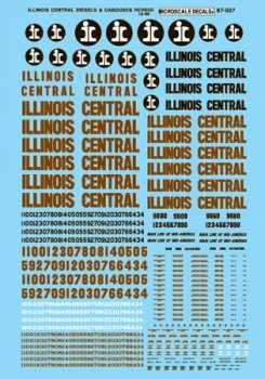 Microscale 87 - 27 HO, Illinois Central, Diesels, 1968 - 1972 - House of Trains