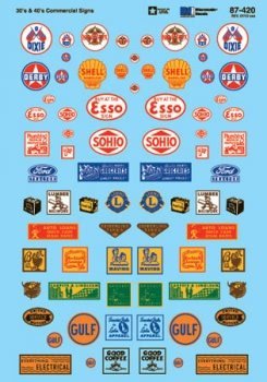 Microscale 87 - 420 HO, Structure Signs, Commercial, 1930's to 1940's - House of Trains
