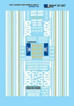 Microscale 87-557 HO, GATX Leasing, Diesels, 1989+ - House of Trains
