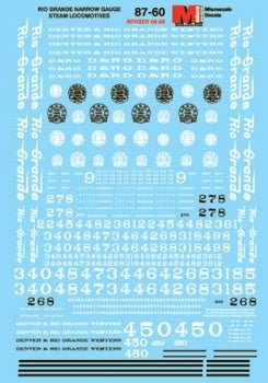 Microscale 87 - 60 HO, RGS, Steam Locomotives and Cabooses - House of Trains