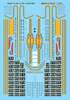 Microscale 87 - 72 HO, Santa Fe, Alco PA - 1 / PB - 1 Diesels, 1946 - 1969 - House of Trains