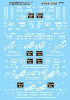 Microscale 87 - 734 HO, CBQ, Wood Box Cars, 1915 - 1970 - House of Trains