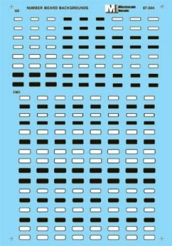 Microscale 87 - 904 HO Diesel Number Board Backgrounds - House of Trains