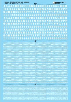 Microscale 90111 HO, Roman, Stencil, Letters and Numbers, White - House of Trains