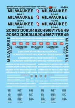 Microscale Decals 60-789 N Scale, Milwaukee Road Locomotives, Orange and Black Scheme, 1960-87 - House of Trains